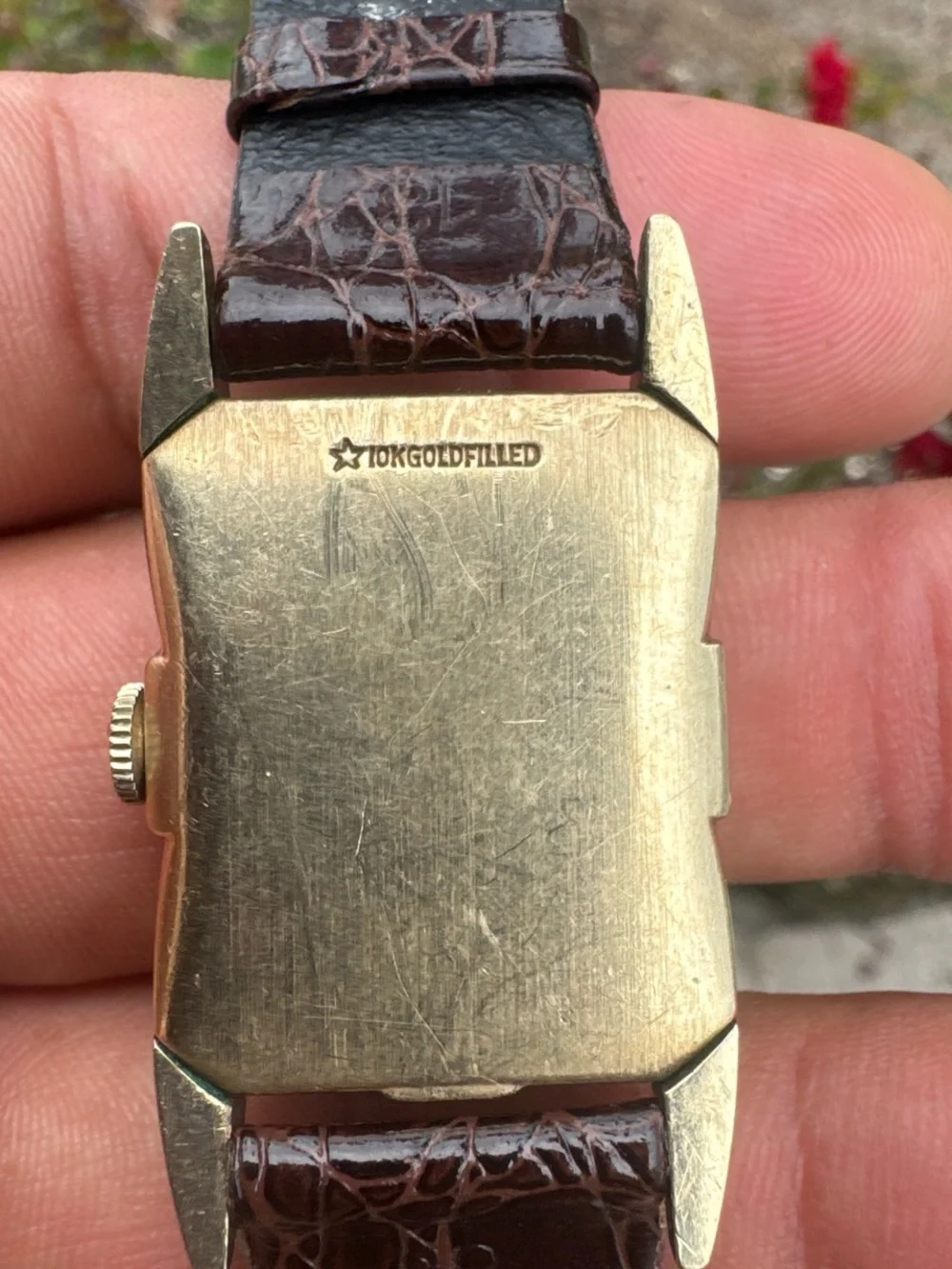 Wittnauer 1940s 10k GF rectangular Tank Manual Wind Men’s watch